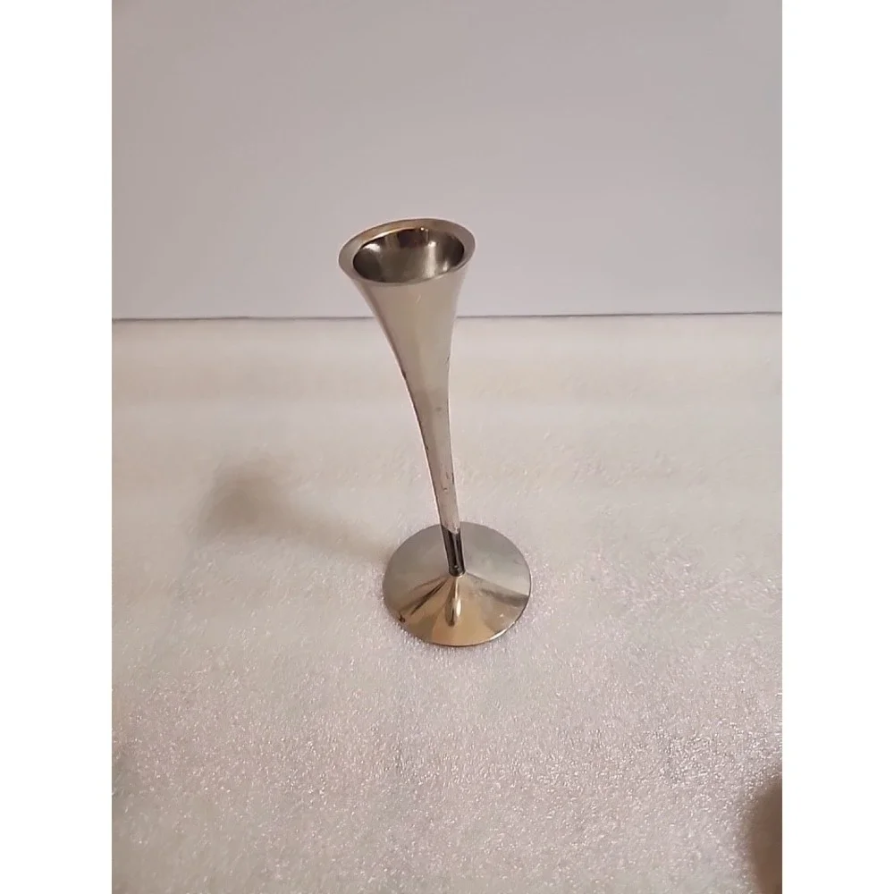 Vintage Chrome Candlestick by Arthur Salm Rare